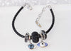 EYE BRACELET, Evil Eye Bracelet, Black Leather Bracelet, Gift For Hera, Rebeka Turkish Eye Bracelet, Blue Bracelet, Pandora Style Charms