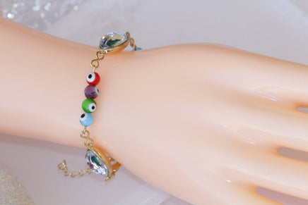 EYE BRACELET, Evil Eye Bracelet, Luck Unique Gift,Beaded Bracelet, Rebeka Bracelet, Emerald Green Bracelet,Adjustable Friendship Bracelet