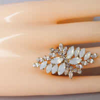 OPAL RING, Rebeka Ring, Cocktail Ring, Marquise Ring, Cluster Ring, Clear Crystal Bridal Ring, Big Bold Ring, Art Deco Ring, Long Ring