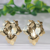 LEAVES STUDS, Tropical leaf earrings,Contemporary Jewelry,Monstera Plant Earrings, Leaf Stud Earrings, Bridal Gold Earrings, Bridesmaid Gift