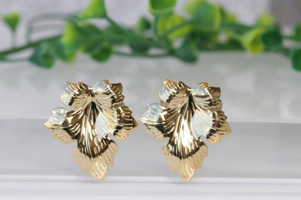 LEAVES STUDS, Tropical leaf earrings,Contemporary Jewelry,Monstera Plant Earrings, Leaf Stud Earrings, Bridal Gold Earrings, Bridesmaid Gift