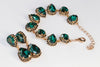 Emerald BLACK EARRINGS, Formal Bridal Jewelry, Emerald Chandelier Earrings,Dark Green  Evening Earrings ,Rebeka Wedding Teardrop Earring