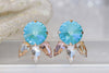 TURQUOISE EARRINGS, Blue Stud Earrings, Blue Bridal Earrings, Rebeka Earrings, Colorful Earrings, Blush Pink, Champagne, Bridesmaid Gift