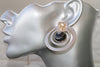Rose Gold HOOP EARRINGS, Gift For Her, Agate Earrings, Black White Earrings,Natural Agate Stone Earring, Big Hoop Earrings, Dominant Jewelry