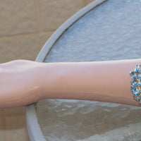LIGHT BLUE BRACELET, Rebeka Dainty Bracelet, Leaf Bracelet, March Birthstone Bracelet, Something Blue Bridal,Aquamarine Crystal Bracelet