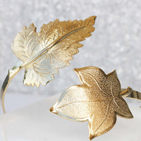 LEAF BRACELET, Upper Arm Bracelet, Bridal Gold bracelet, Leaves Bracelet, Gold Armlet, Statement Cuff,Rustic Wedding,Handmade Unique Jewelry