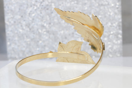 LEAF BRACELET, Upper Arm Bracelet, Bridal Gold bracelet, Leaves Bracelet, Gold Armlet, Statement Cuff,Rustic Wedding,Handmade Unique Jewelry