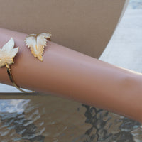 LEAF BRACELET, Upper Arm Bracelet, Bridal Gold bracelet, Leaves Bracelet, Gold Armlet, Statement Cuff,Rustic Wedding,Handmade Unique Jewelry