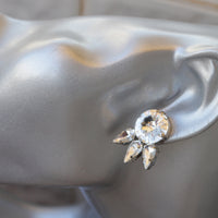 CRYSTAL BRIDAL EARRINGS, White Stud Earrings, Clear Bridal Earrings, Rebeka Earrings,Rhinestone Studs, Bridesmaid Gift Set of 4,5,6,7,8,9