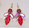 RED RUBY EARRINGS, Gift For Wife, Sexy Wedding Jewelry, Rebeka Scarlet Earrings, Leverback Earrings, Bridal Shower Earrings Gift For Her