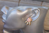 ORANGE CHAMPAGNE EARRINGS, Peach Quartz Stud Earrings, Vintage Bridal Earrings, Rebeka Earrings,Bridesmaid Pastel Earrings, Elegant Studs