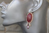 RED AGATE EARRINGS, Gemstone earrings, Rebeka jewelry, Gift For Women,  Art Nouveau Earrings, Blush Pink Wedding, Bridal Maroon Earrings