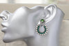EMERALD GOLD EARRINGS, Boho Hoop Earrings, Green Indian Earrings, Rebeka Emerald Wedding, Ethnic Bridal Earrings, Moroccan Jewelry, Woman