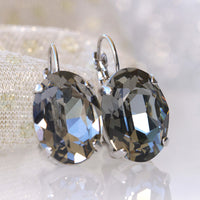 GRAY EARRINGS, Rebeka Earrings, Dark Gray Earrings, Minimalist Earring, Daily Wear Earring, Bridal Earring, Everyday Jewelry,Gift For Her