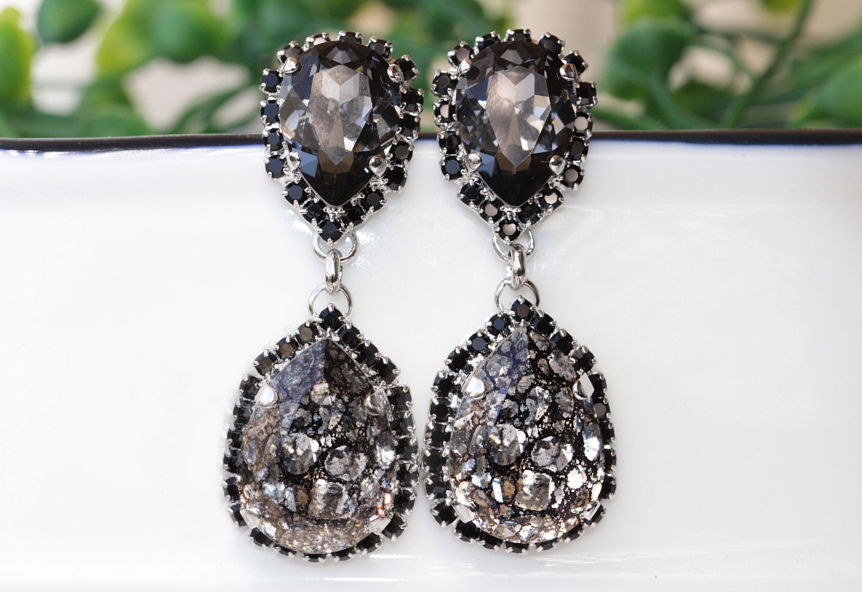 TATIANA☆[SILVER925] Black Party Ribbon EarJacket Earring MUSINSA公式 | TATIANA (Silver 925) Black Party Ribbon Ear
