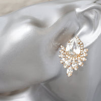 EMERALD Earrings, Bridal Jewelry Gifts, Woman Crystal Rebeka Earrings, Statement Studs, Wedding Emerald Jewelry, Cluster Stud Earrings