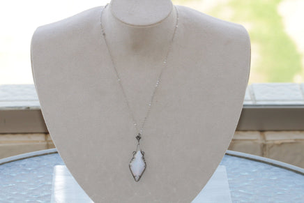 MOONSTONE NECKLACE, Silver Sterling Necklace, Boho Long Pendant, White Stone Necklace,June Birthstone Woman Jewelry, Genuine Moonstone Stone