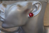 RUBY RED EARRINGS, Rebeka Crystal Earrings Basic, Minimalist Post Studs, Red Scarlet Wedding Earrings, Bridal, Bridesmaid Earrings Gift