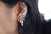 BLACK GRAY Climbing Earrings, Big Ear Climber Earrings, Black Evening Formal Jewelry, Woman Ear Cuff Earrings, Rebeka Statement Occasion