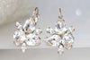 CLEAR CRYSTAL Bridal Earrings, Silver Earrings, Rebeka Earrings, Bridal Crystal Drop Earrings, Bridesmaid Earrings Gift, Cluster Earrings