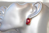 RUBY GENTLE EARRINGS, Rebeka Earrings, Red Ruby Earrings, Minimalist Earring, Wedding Earrings,Bridal Drop Earrings,Oval Scarlet Earrings