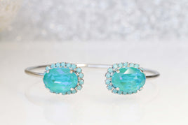 TURQUOISE BLUE BRACELET, Silver Blue Bracelet, Adjustable Bracelet,Rebeka Bracelet,Open Cuff Bracelet, Wedding Something Blue,Bridal Gift