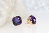 Purple Earrings, Ultra Violet Earrings, Dark Purple Earrings, Bridal Minimalistic Studs, Bridesmaids Jewelry Gifts, Rebeka Crystal Studs