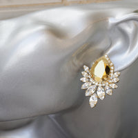 GOLD Earrings, Mother Of The Bride Gifts, Bridal Gold Earrings, Big Studs, Wedding Jewelry, Gold Woman Earrings, Cluster Rebeka Earrings