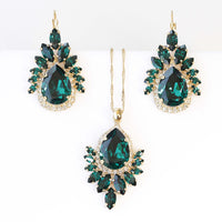 EMERALD DROP Earrings, Bridal Emerald Statement Earrings, Rebeka Green Jewelry, Multi Stone Earrings, Wedding Emerald,Mother Of The Bride