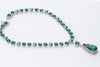 EMERALD Rebeka Necklace, Emerald Drop Pendant Necklace, deep green emerald Statement Necklace, Mother of The Bride Jewelry, Pearl Green