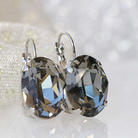 GRAY EARRINGS, Rebeka Earrings, Dark Gray Earrings, Minimalist Earring, Daily Wear Earring, Bridal Earring, Everyday Jewelry,Gift For Her