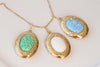 Opal Locket Necklace, Choose Your Color,Keepsake, Oval Locket,Gift For Her,  Fire Opal Necklace, Photo Locket Necklace, Locket Gold Pendant