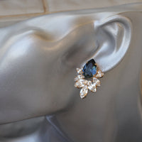 BLUE NAVY NECKLACE, Bridal Navy Blue Jewelry Gifts, Rebeka Necklace, Dark Blue Topaz Jewelry, Wedding Blue Navy Pendant,bridesmaids Gift