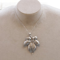 Acer Leaf Necklace, Silver Antique Acer Leaf Statement Necklace, Leaves Jewelry, Best Friend Gift For Her,Japanese Maple Leaf,Botanical Leaf