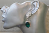 EMERALD GREEN EARRINGS, Bridal Emerald Earrings, Crystals Emerald Evening Earrings, Rebeka Prom Jewelry,Mother Of The Brides Long Earring