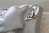 EMERALD EARRINGS, Ear Pin Earrings,Ear Climber Earrings, Pearl Bridal Earrings,Ear Crawlers Earrings,Green Rebeka Earrings,Trendy Earring
