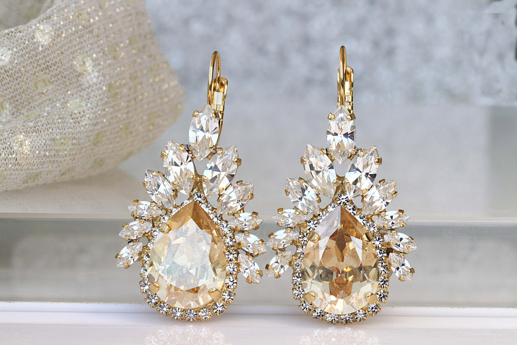 Amazon.com: SWEETV Cubic Zirconia Teardrop Wedding Earrings for Brides  Bridesmaids, Rhinestone Bridal Earrings, Crystal Drop Dangle Earrings for  Women Prom Party: Clothing, Shoes & Jewelry