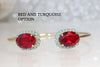 RED BLUE BRACELET, Red Garnet Turquoise Adjustable Bracelet,Rebeka Bracelet,Open Cuff Bracelet,Anniversary Wife Gift,Bridal Ruby Bracelet