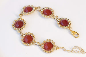 Carnelian Bracelet, Red Gemstone Bracelet, Semi Precious Stones, Red Stone Bracelet, Rebeka Woman Bracelet, Christmas Mother Gift For Her