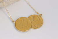 COIN PENDANT, Old Jewish Coin, Antique Coin pendant Copy, Gold Filled Coin Israel Designer, Passover Gift Ideas, Money Jewelry,Hanukkah Gift