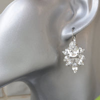 Pink Opal CRYSTAL EARRINGS, Bridal Pink Drop Earrings, Rebeka Earrings, Wedding Jewelry For Brides, Bridesmaid Pink Earrings Set Gift