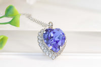 BLUE SAPPHIRE Heart Necklace, Rebeka Pendant, Christmas Gift Idea, Bridesmaid Necklace, Heart Shaped Necklace, Bridal Necklace, For Wife