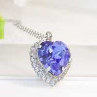 BLUE SAPPHIRE Heart Necklace, Rebeka Pendant, Christmas Gift Idea, Bridesmaid Necklace, Heart Shaped Necklace, Bridal Necklace, For Wife