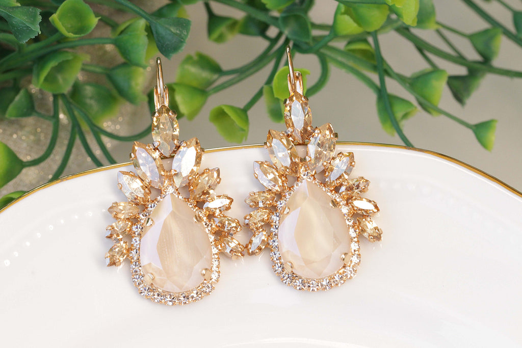 Gold Dangle Earrings Wedding | Big Drop Earrings Jewelry Long - Cute Female  Big Water - Aliexpress