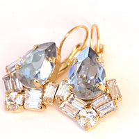 DUSTY BLUE EARRINGS, Light Blue Drop Earring, Bridesmaid Gift, Dusty Blue Bridal Earrings, Something Blue Wedding,Rebeka Blue Shade