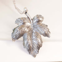 Acer Leaf Necklace, Silver Antique Acer Leaf Statement Necklace, Leaves Jewelry, Best Friend Gift For Her,Japanese Maple Leaf,Botanical Leaf