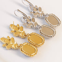ROSE GOLD BRIDAL Earrings, Rose Gold Crystal Chandelier Earrings, Rebeka Cluster Earrings,Rose Gold Wedding Earrings,White Opal,Champagne
