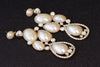 PEARL CHANDELIER EARRINGS, Rebeka & Ivory Pearl Earrings For Bride, Wedding Opal, Oversized Earrings,Bridal Statement Art Nouveau Earring