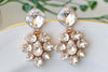 CRYSTAL BRIDESMAID EARRINGS, Art Deco Earrings, Rebeka Bridal Earrings, Rose Gold Wedding Jewelry, Crystal Cluster Studs, Gift For Her