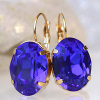 Royal Blue GENTLE EARRINGS, Rebeka Earrings,Neon Dark Blue Earrings,Simple Bezel Earrings, Bridesmaid Earrings Set Of Gift, Bridal Shower
